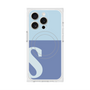 プレミアムスクエアケース with MagSafe［ オリジナル - initial two tone - S blue ］