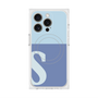 プレミアムスクエアケース with MagSafe［ オリジナル - initial two tone - S blue ］