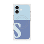 プレミアムスクエアケース with MagSafe［ オリジナル - initial two tone - S blue ］