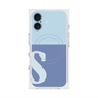 プレミアムスクエアケース with MagSafe［ オリジナル - initial two tone - S blue ］