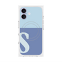 プレミアムスクエアケース with MagSafe［ オリジナル - initial two tone - S blue ］