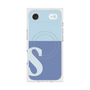 プレミアムスクエアケース with MagSafe［ オリジナル - initial two tone - S blue ］