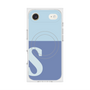 プレミアムスクエアケース with MagSafe［ オリジナル - initial two tone - S blue ］