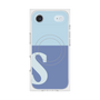 プレミアムスクエアケース with MagSafe［ オリジナル - initial two tone - S blue ］