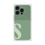 プレミアムスクエアケース with MagSafe［ オリジナル - initial two tone - S green ］