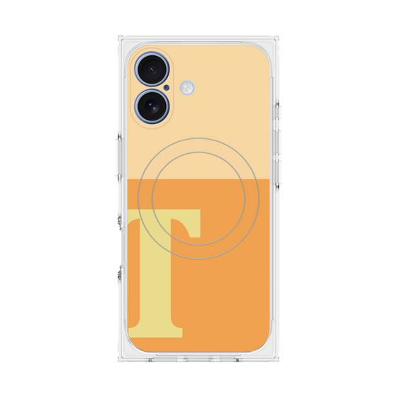 プレミアムスクエアケース with MagSafe［ オリジナル - initial two tone - T orange ］