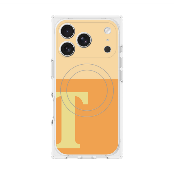 プレミアムスクエアケース with MagSafe［ オリジナル - initial two tone - T orange ］