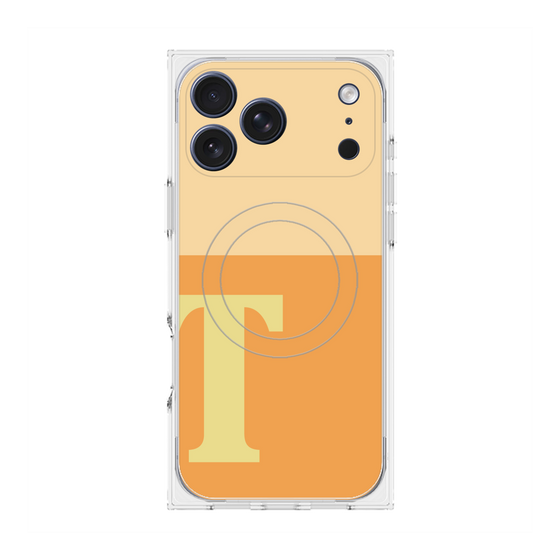 プレミアムスクエアケース with MagSafe［ オリジナル - initial two tone - T orange ］