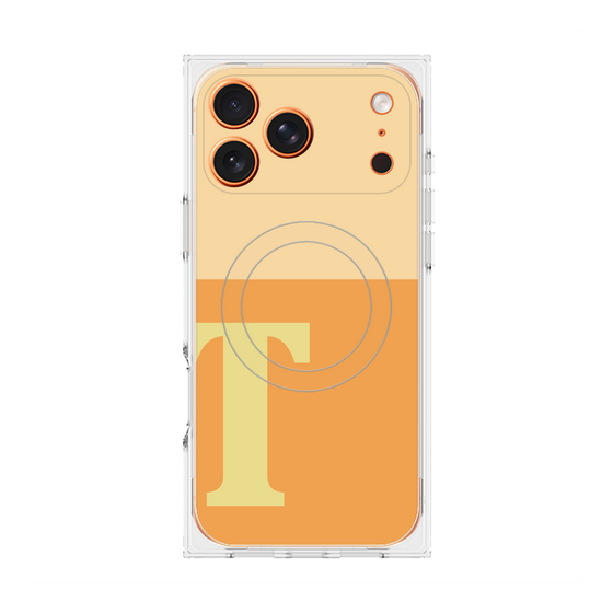 プレミアムスクエアケース with MagSafe［ オリジナル - initial two tone - T orange ］
