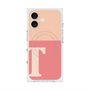 プレミアムスクエアケース with MagSafe［ オリジナル - initial two tone - T pink ］