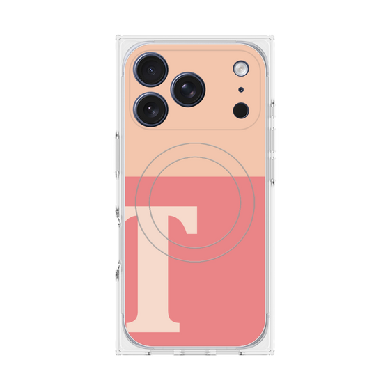 プレミアムスクエアケース with MagSafe［ オリジナル - initial two tone - T pink ］