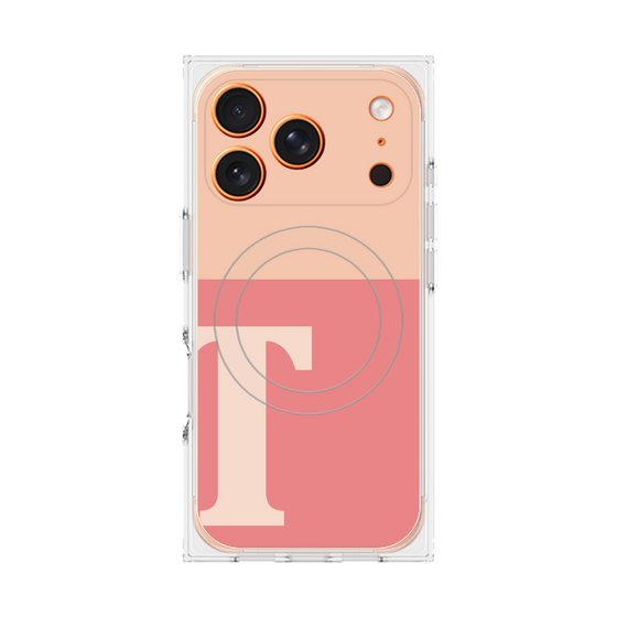 プレミアムスクエアケース with MagSafe［ オリジナル - initial two tone - T pink ］