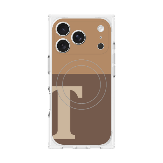プレミアムスクエアケース with MagSafe［ オリジナル - initial two tone - T brown ］
