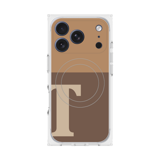 プレミアムスクエアケース with MagSafe［ オリジナル - initial two tone - T brown ］