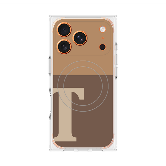 プレミアムスクエアケース with MagSafe［ オリジナル - initial two tone - T brown ］