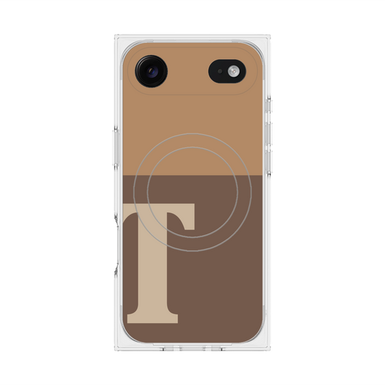 プレミアムスクエアケース with MagSafe［ オリジナル - initial two tone - T brown ］