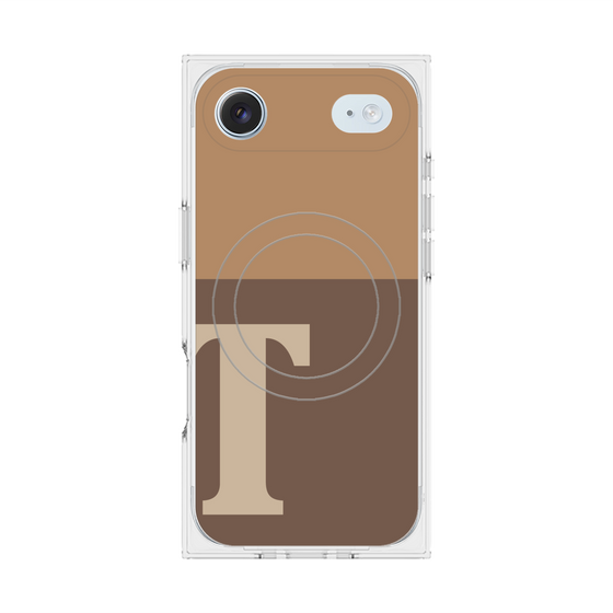プレミアムスクエアケース with MagSafe［ オリジナル - initial two tone - T brown ］