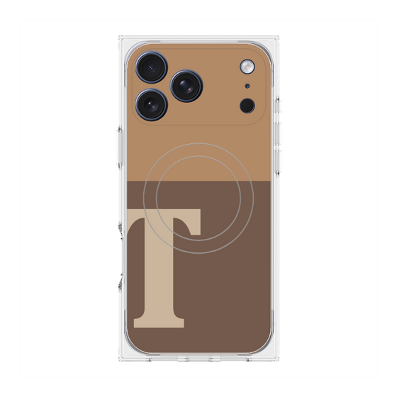 プレミアムスクエアケース with MagSafe［ オリジナル - initial two tone - T brown ］