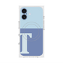 プレミアムスクエアケース with MagSafe［ オリジナル - initial two tone - T blue ］