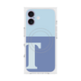 プレミアムスクエアケース with MagSafe［ オリジナル - initial two tone - T blue ］