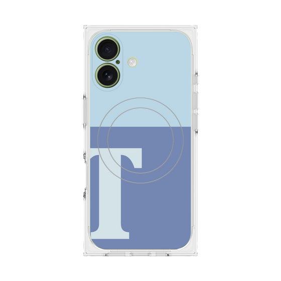 プレミアムスクエアケース with MagSafe［ オリジナル - initial two tone - T blue ］