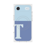 プレミアムスクエアケース with MagSafe［ オリジナル - initial two tone - T blue ］