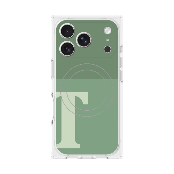 プレミアムスクエアケース with MagSafe［ オリジナル - initial two tone - T green ］