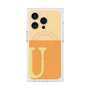 プレミアムスクエアケース with MagSafe［ オリジナル - initial two tone - U orange ］