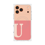 プレミアムスクエアケース with MagSafe［ オリジナル - initial two tone - U pink ］