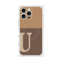 プレミアムスクエアケース with MagSafe［ オリジナル - initial two tone - U brown ］