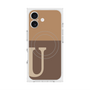 プレミアムスクエアケース with MagSafe［ オリジナル - initial two tone - U brown ］