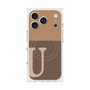 プレミアムスクエアケース with MagSafe［ オリジナル - initial two tone - U brown ］