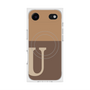 プレミアムスクエアケース with MagSafe［ オリジナル - initial two tone - U brown ］