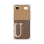 プレミアムスクエアケース with MagSafe［ オリジナル - initial two tone - U brown ］