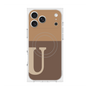 プレミアムスクエアケース with MagSafe［ オリジナル - initial two tone - U brown ］
