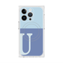 プレミアムスクエアケース with MagSafe［ オリジナル - initial two tone - U blue ］