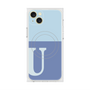 プレミアムスクエアケース with MagSafe［ オリジナル - initial two tone - U blue ］