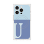 プレミアムスクエアケース with MagSafe［ オリジナル - initial two tone - U blue ］
