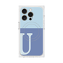 プレミアムスクエアケース with MagSafe［ オリジナル - initial two tone - U blue ］