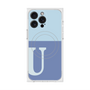 プレミアムスクエアケース with MagSafe［ オリジナル - initial two tone - U blue ］
