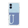 プレミアムスクエアケース with MagSafe［ オリジナル - initial two tone - U blue ］