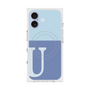 プレミアムスクエアケース with MagSafe［ オリジナル - initial two tone - U blue ］