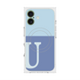 プレミアムスクエアケース with MagSafe［ オリジナル - initial two tone - U blue ］