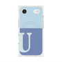 プレミアムスクエアケース with MagSafe［ オリジナル - initial two tone - U blue ］