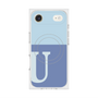 プレミアムスクエアケース with MagSafe［ オリジナル - initial two tone - U blue ］