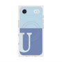 プレミアムスクエアケース with MagSafe［ オリジナル - initial two tone - U blue ］