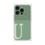 プレミアムスクエアケース with MagSafe［ オリジナル - initial two tone - U green ］