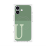 プレミアムスクエアケース with MagSafe［ オリジナル - initial two tone - U green ］