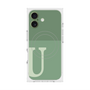 プレミアムスクエアケース with MagSafe［ オリジナル - initial two tone - U green ］