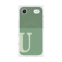 プレミアムスクエアケース with MagSafe［ オリジナル - initial two tone - U green ］